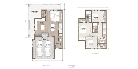 Floor plan for 3 beds, 2.5 baths, 1667 sqft